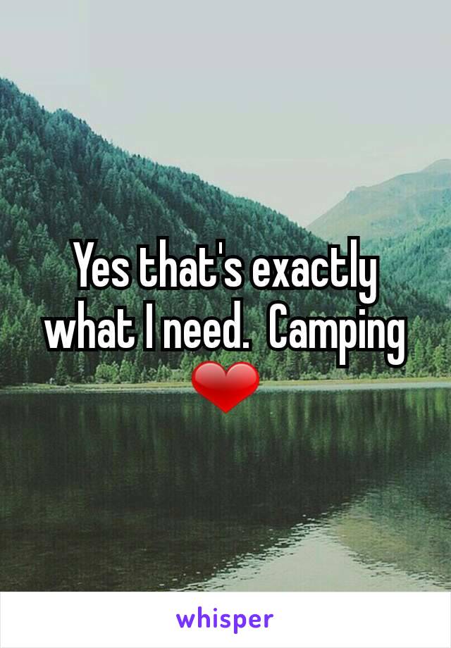 Yes that's exactly what I need.  Camping ❤