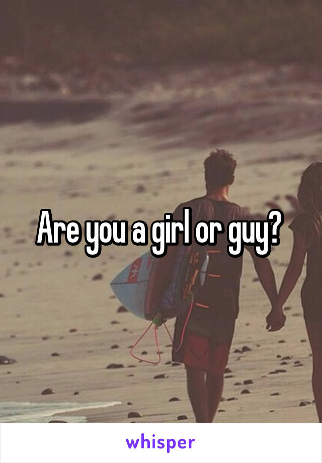 Are you a girl or guy? 