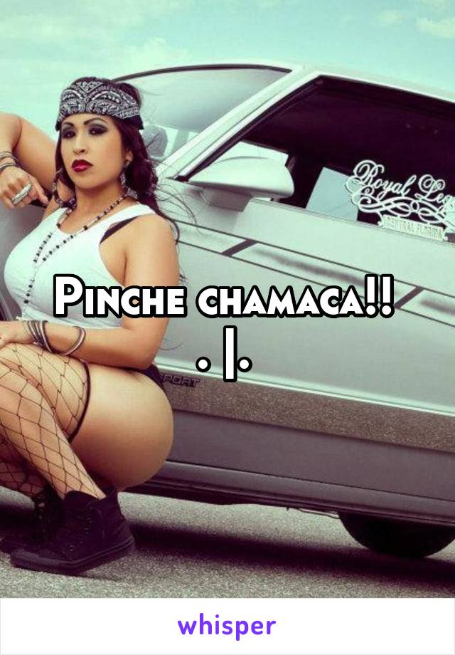 Pinche chamaca!! 
. |. 