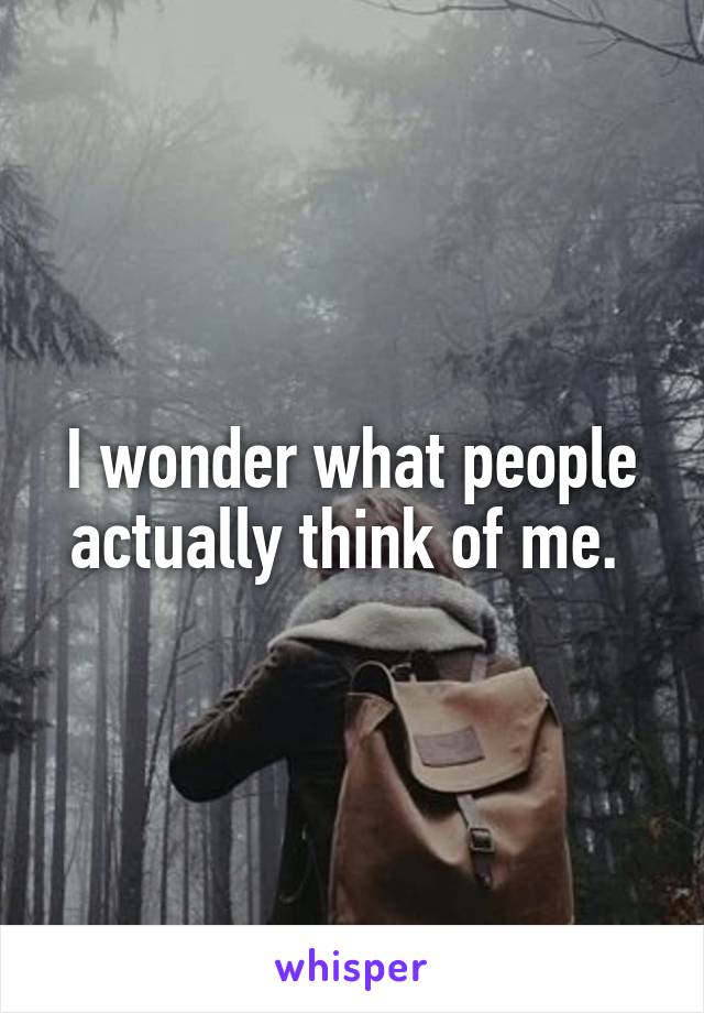I wonder what people actually think of me. 
