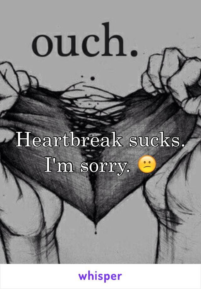 Heartbreak sucks. I'm sorry. 😕