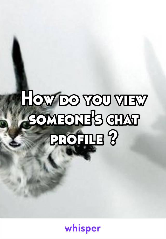 How do you view someone's chat profile ?