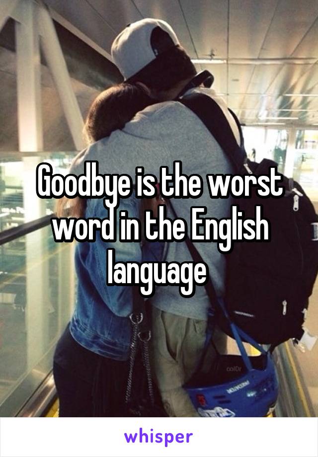 Goodbye is the worst word in the English language 