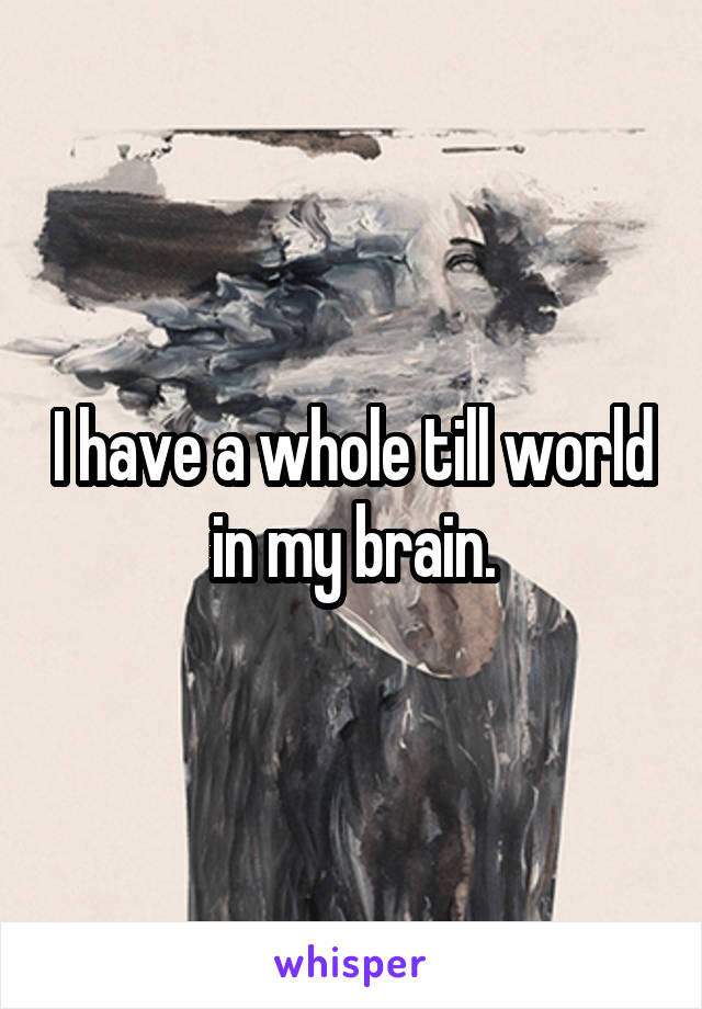 I have a whole till world in my brain.