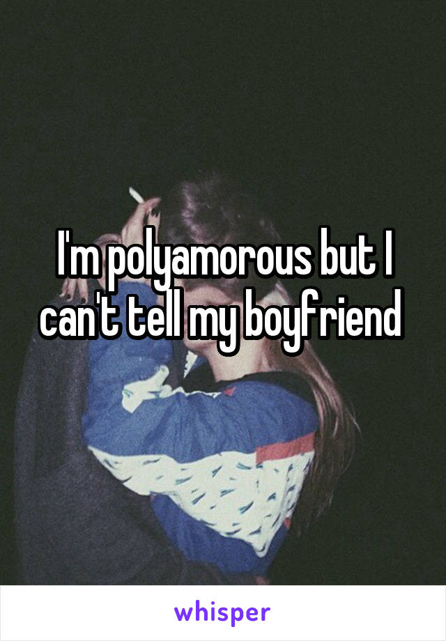 I'm polyamorous but I can't tell my boyfriend 
