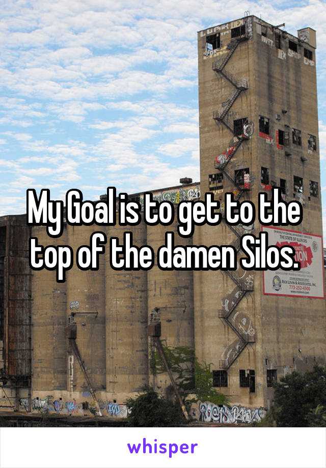 My Goal is to get to the top of the damen Silos.