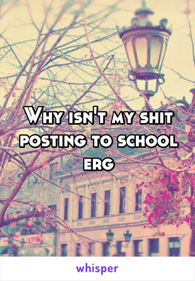 Why isn't my shit posting to school erg