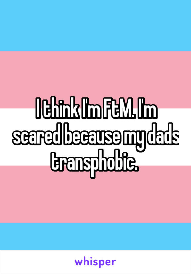 I think I'm FtM. I'm scared because my dads transphobic. 