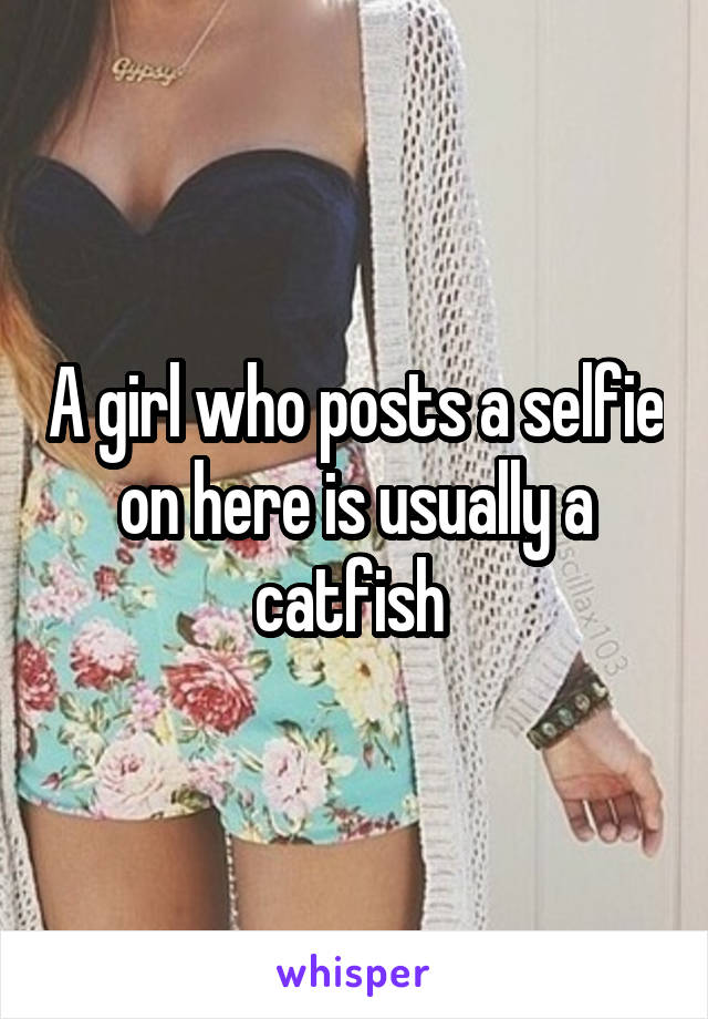 A girl who posts a selfie on here is usually a catfish 