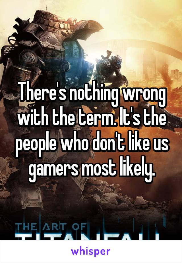 There's nothing wrong with the term. It's the people who don't like us gamers most likely.