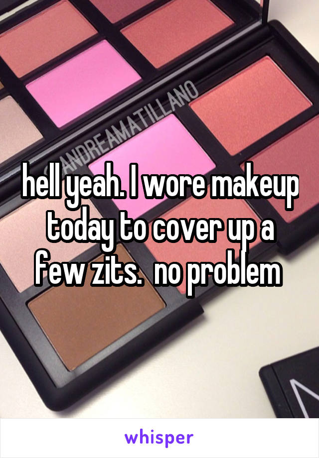 hell yeah. I wore makeup today to cover up a few zits.  no problem 