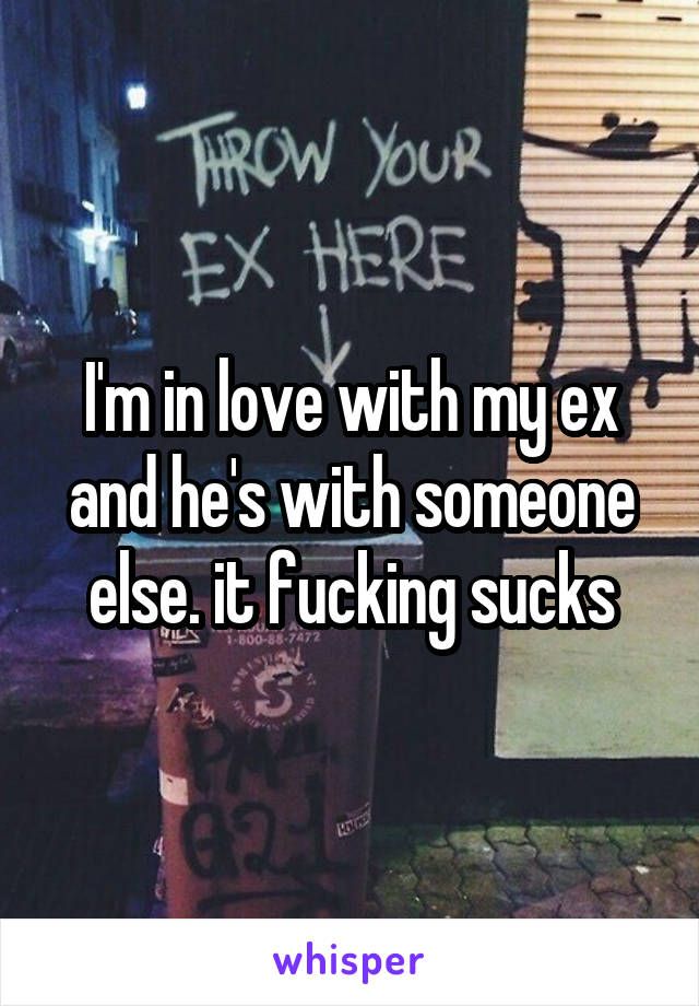 I'm in love with my ex and he's with someone else. it fucking sucks