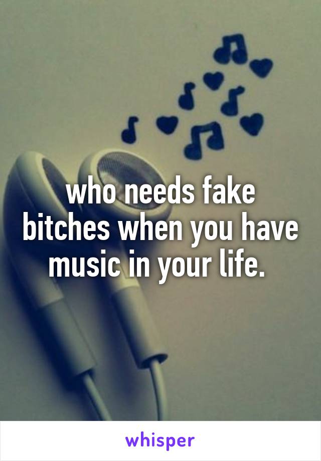 who needs fake bitches when you have music in your life. 