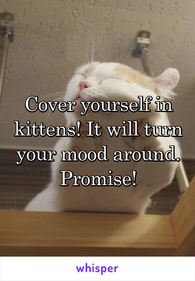 Cover yourself in kittens! It will turn your mood around. Promise!