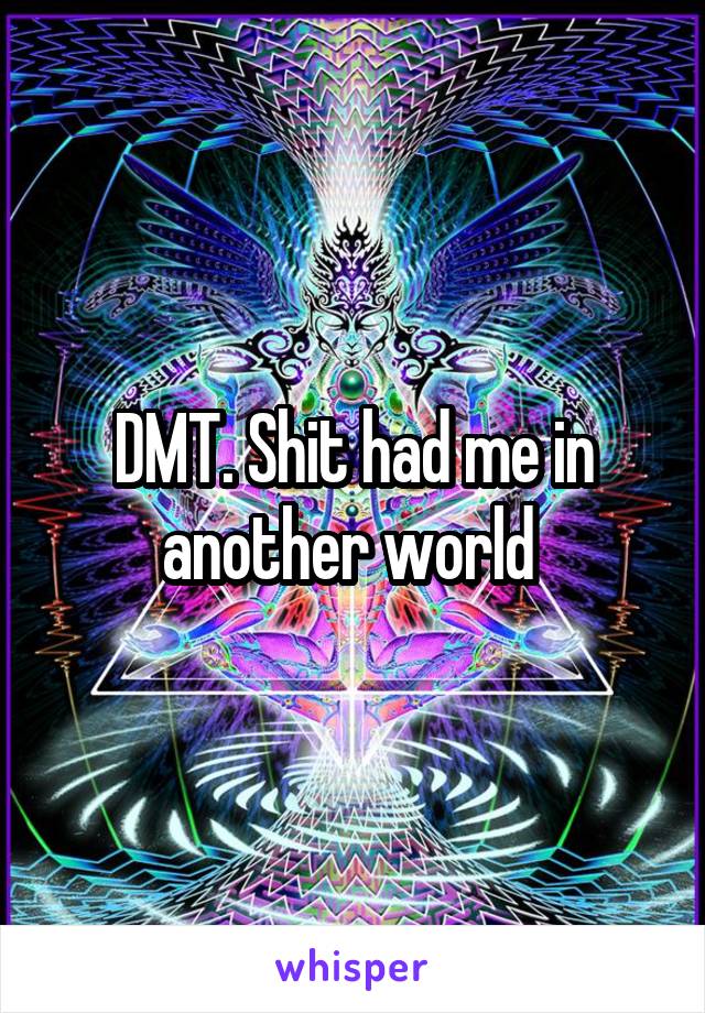 DMT. Shit had me in another world 