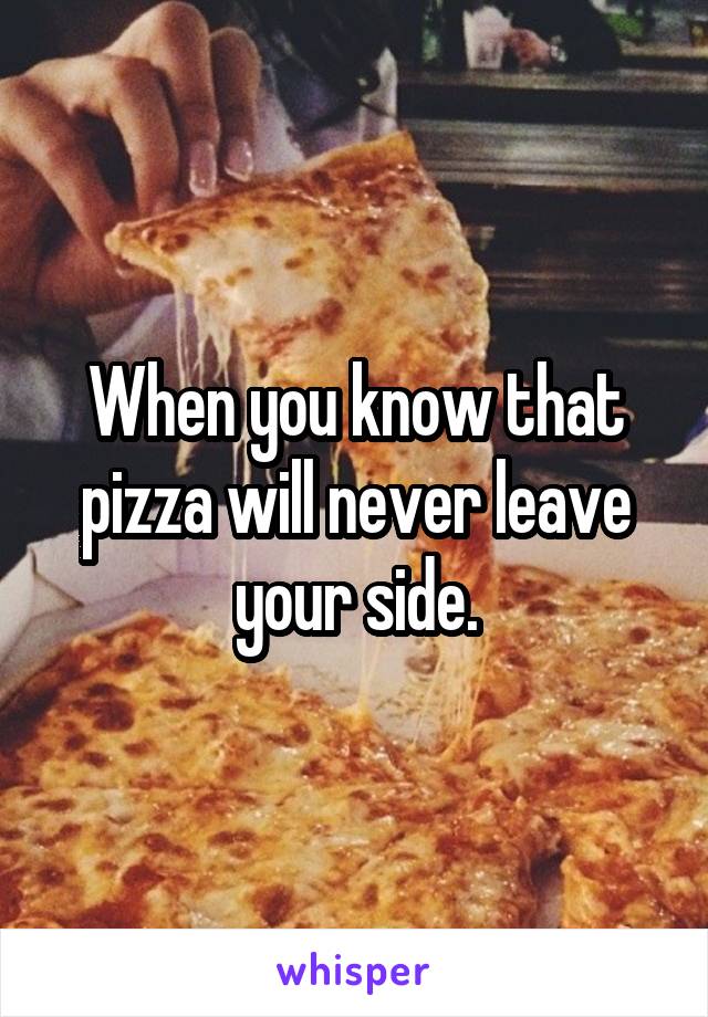 When you know that pizza will never leave your side.