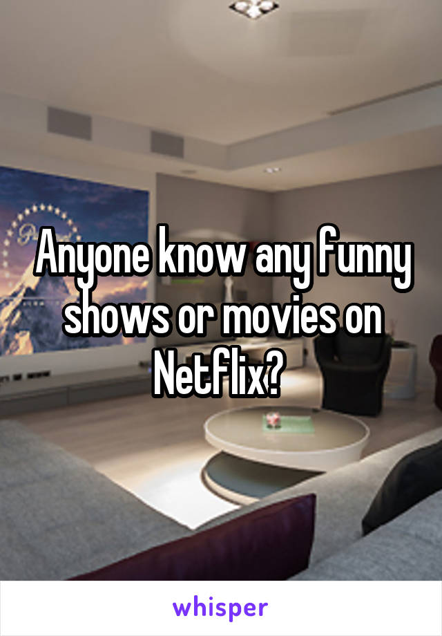 Anyone know any funny shows or movies on Netflix? 