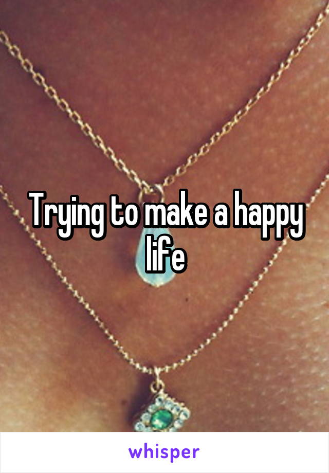 Trying to make a happy life