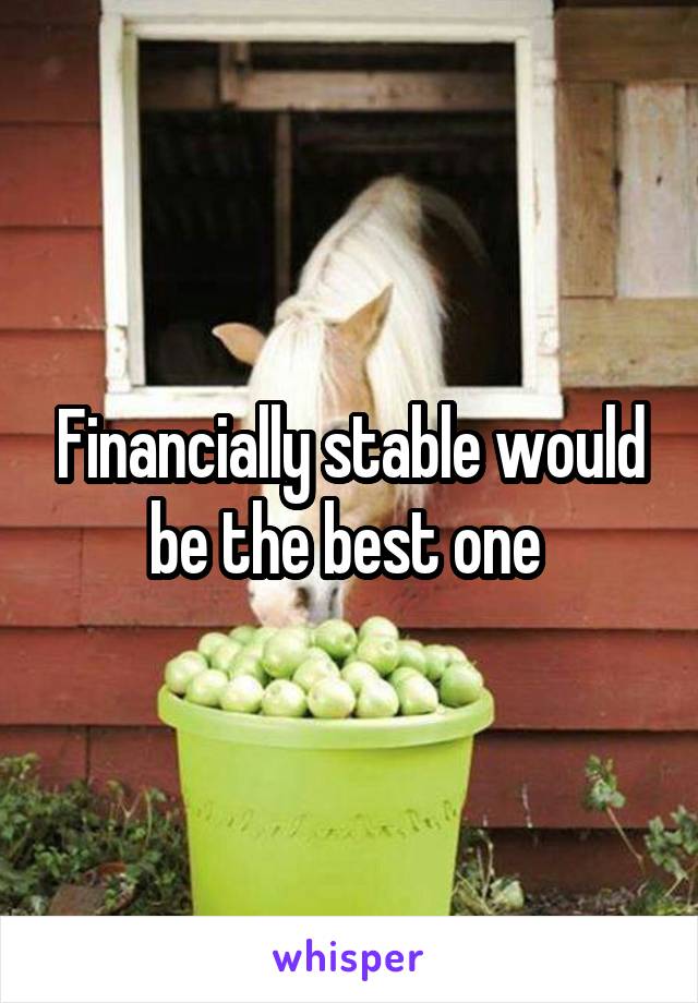 Financially stable would be the best one 