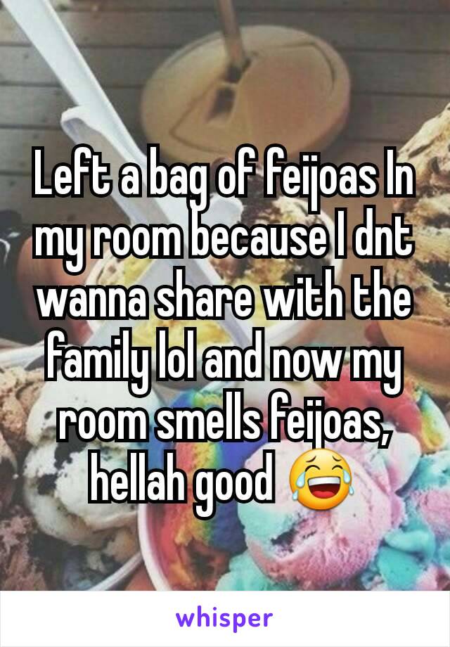 Left a bag of feijoas In my room because I dnt wanna share with the family lol and now my room smells feijoas, hellah good 😂