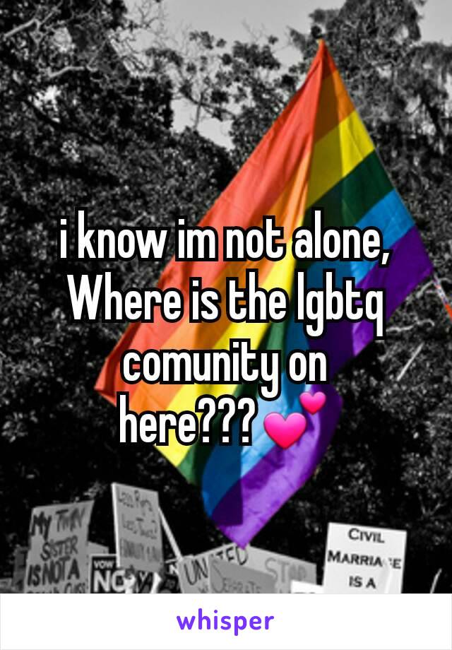 i know im not alone, Where is the lgbtq comunity on here???💕