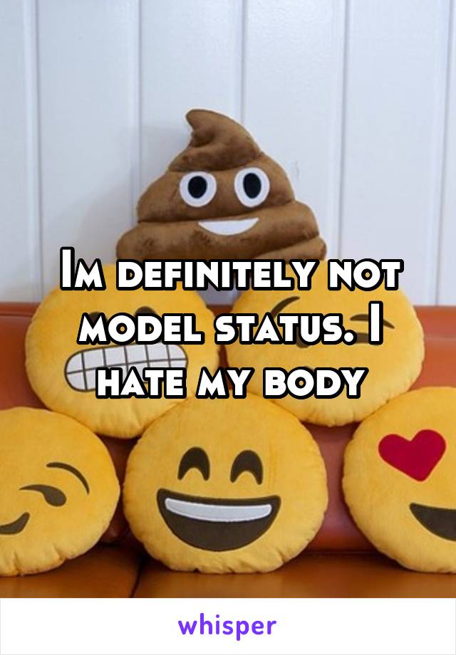 Im definitely not model status. I hate my body