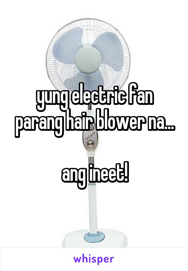 yung electric fan parang hair blower na...

ang ineet!