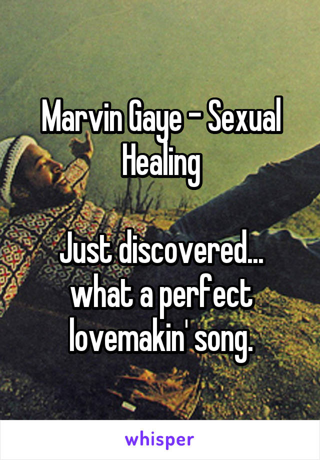 Marvin Gaye - Sexual Healing

Just discovered... what a perfect lovemakin' song.