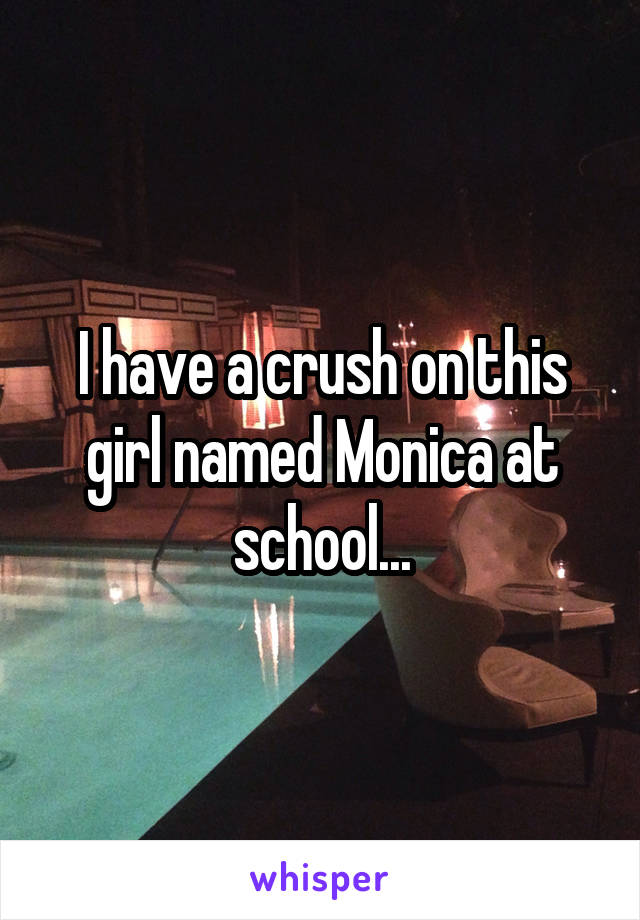 I have a crush on this girl named Monica at school...