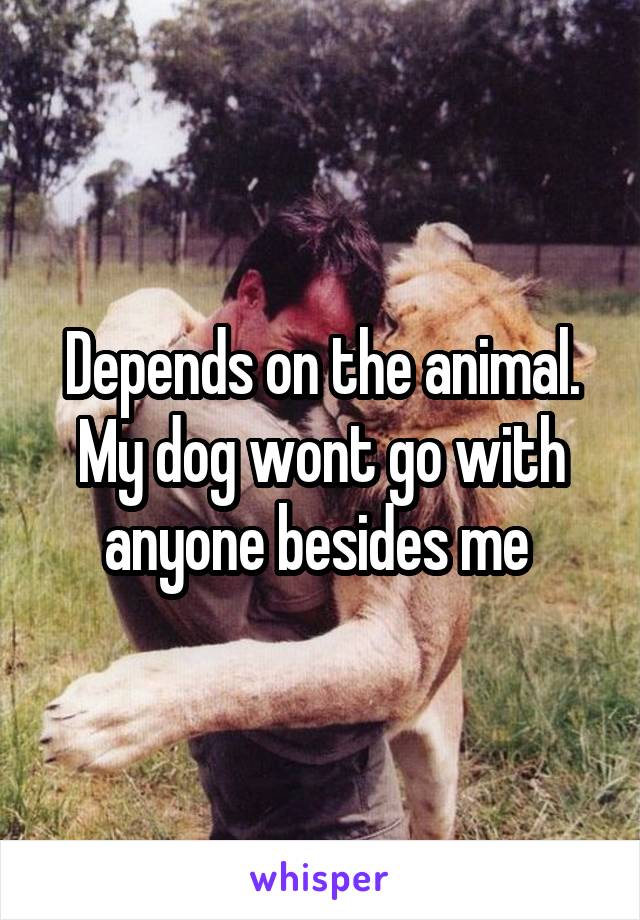 Depends on the animal. My dog wont go with anyone besides me 