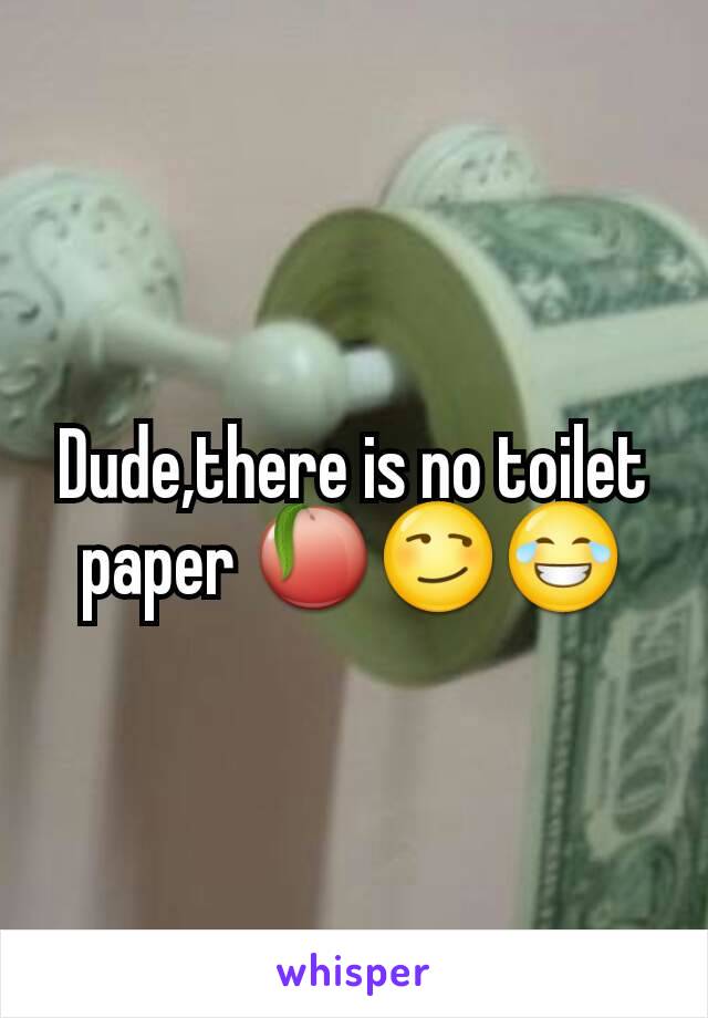 Dude,there is no toilet paper 🍑😏😂