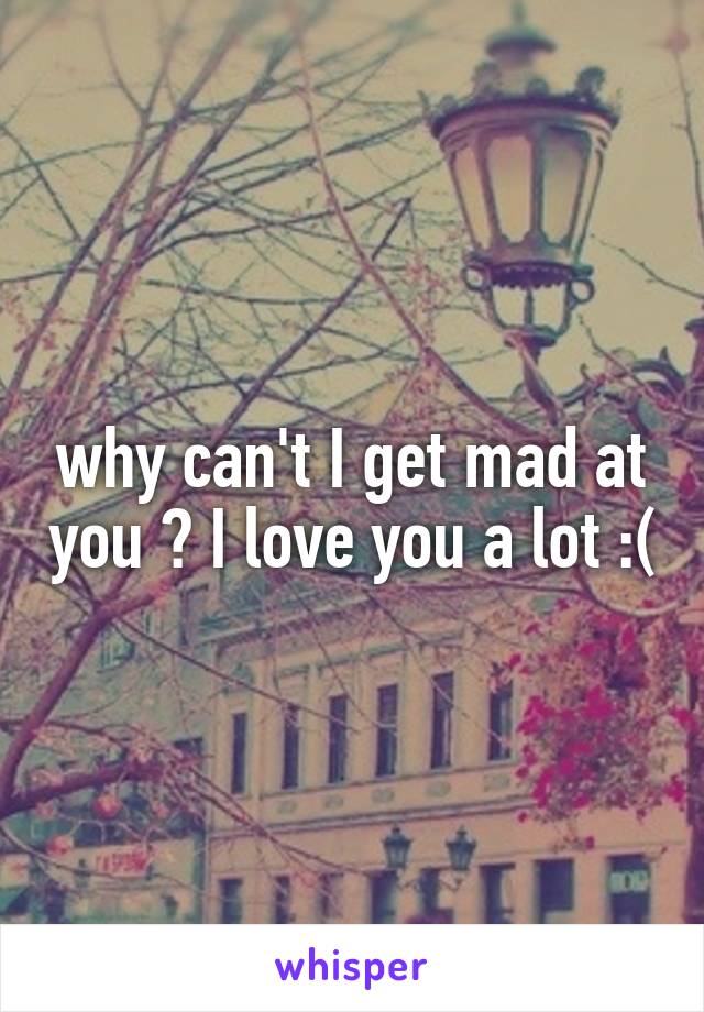 why can't I get mad at you ? I love you a lot :(
