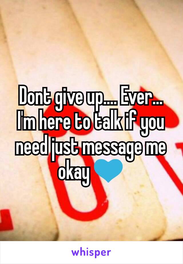Dont give up.... Ever... I'm here to talk if you need just message me okay 💙