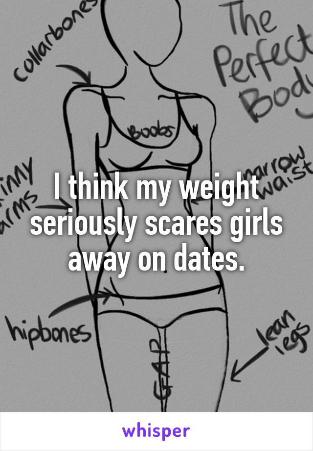 I think my weight seriously scares girls away on dates.