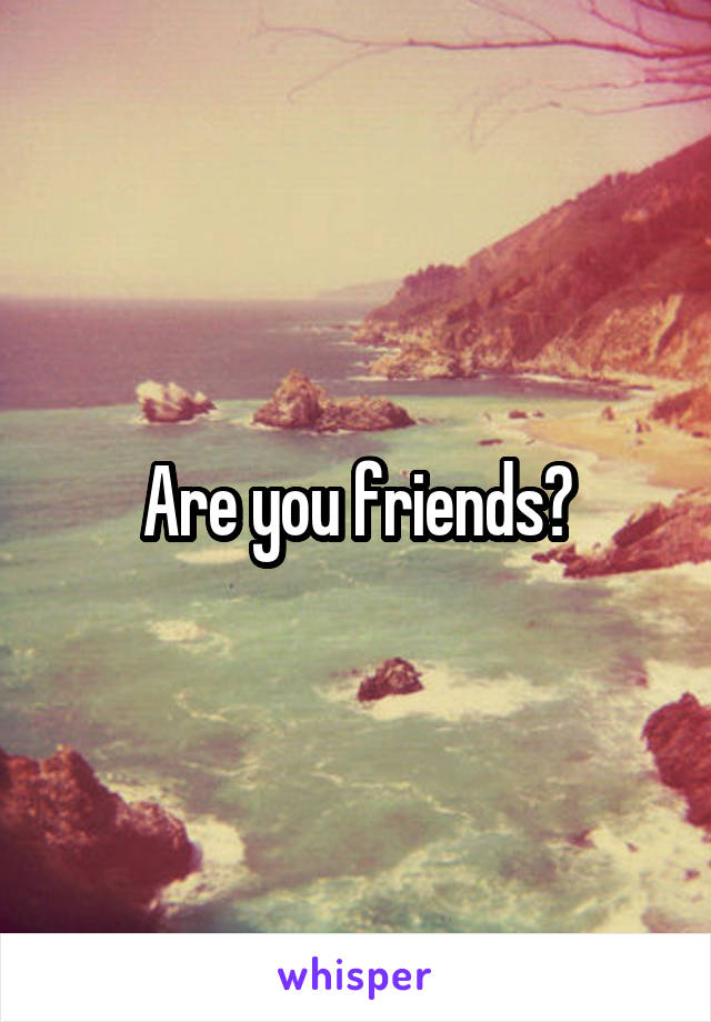 Are you friends?