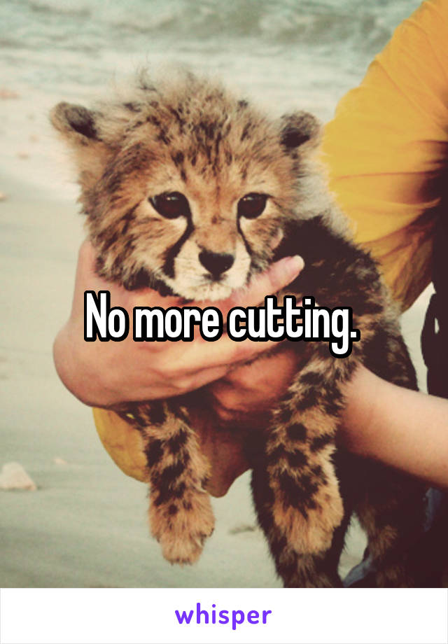 No more cutting. 