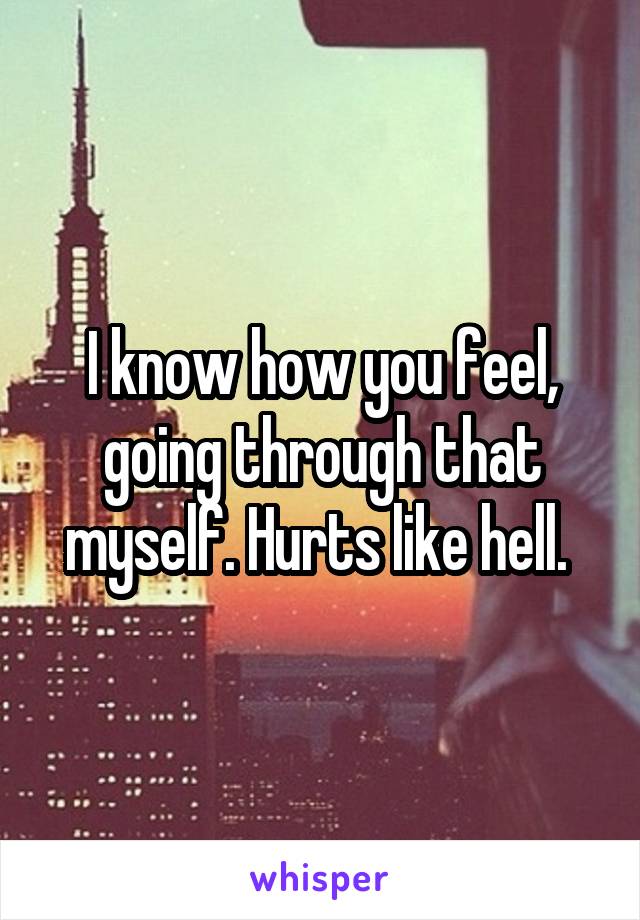 I know how you feel, going through that myself. Hurts like hell. 