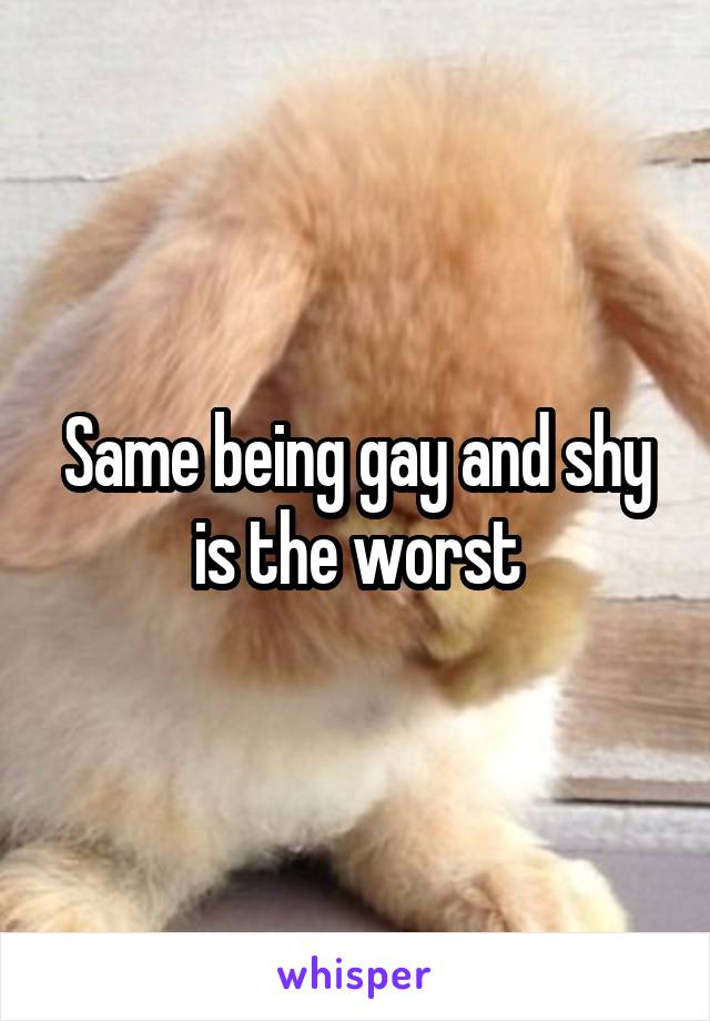 Same being gay and shy is the worst