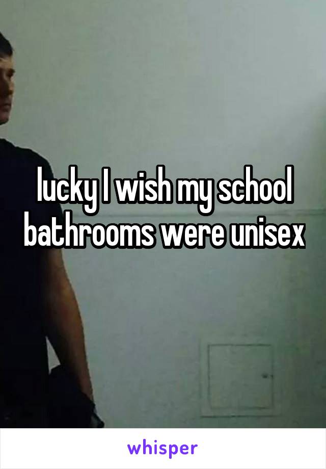 lucky I wish my school bathrooms were unisex 