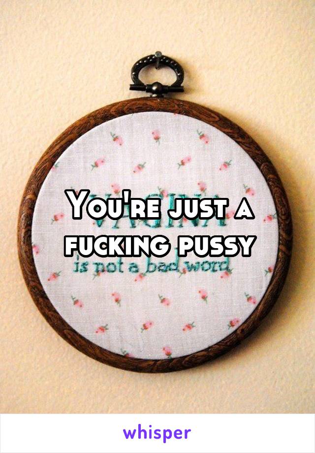 You're just a fucking pussy