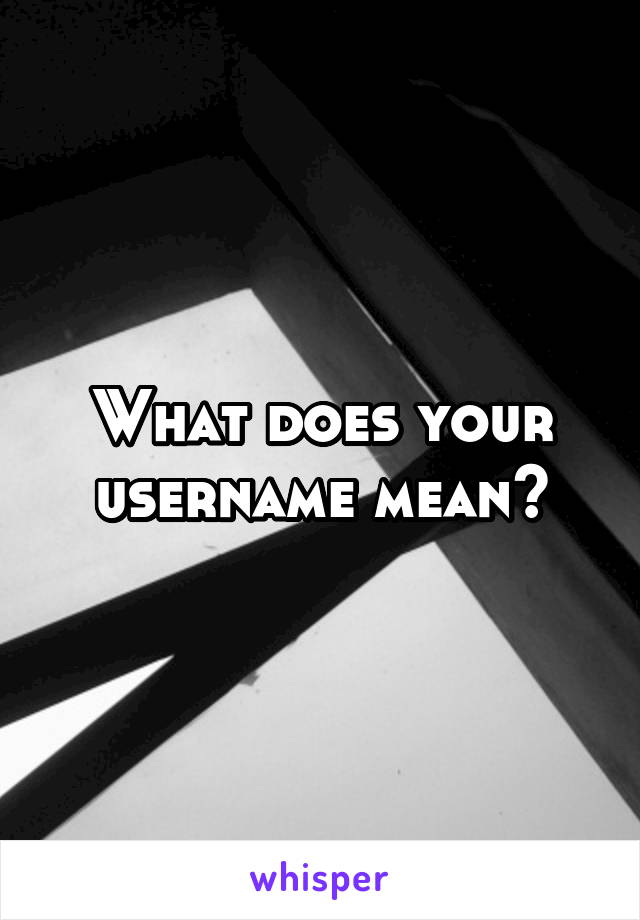 What does your username mean?