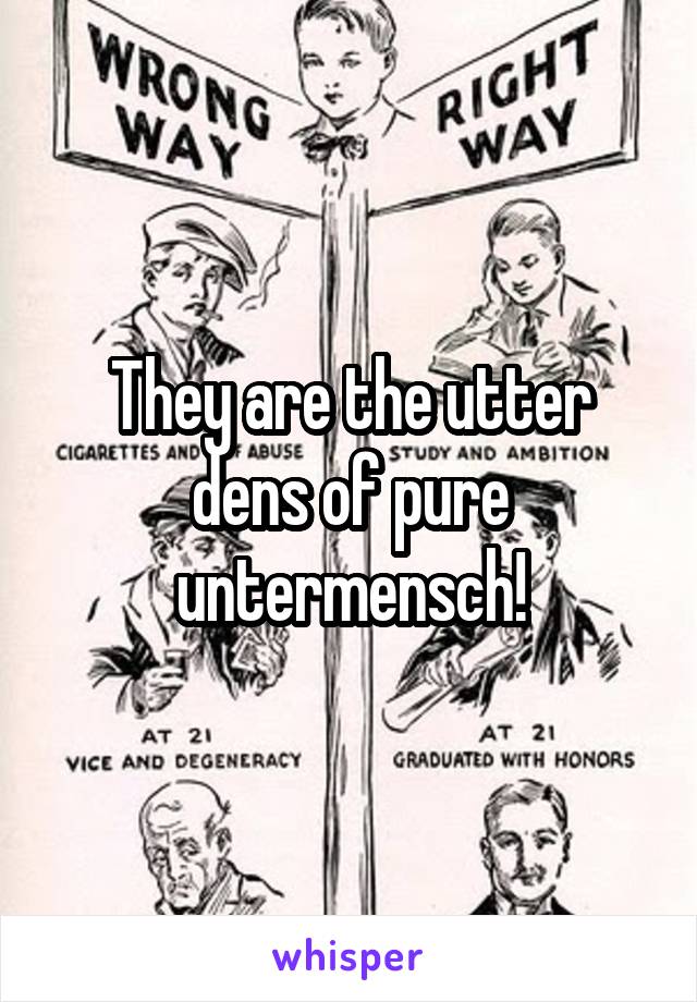 They are the utter dens of pure untermensch!