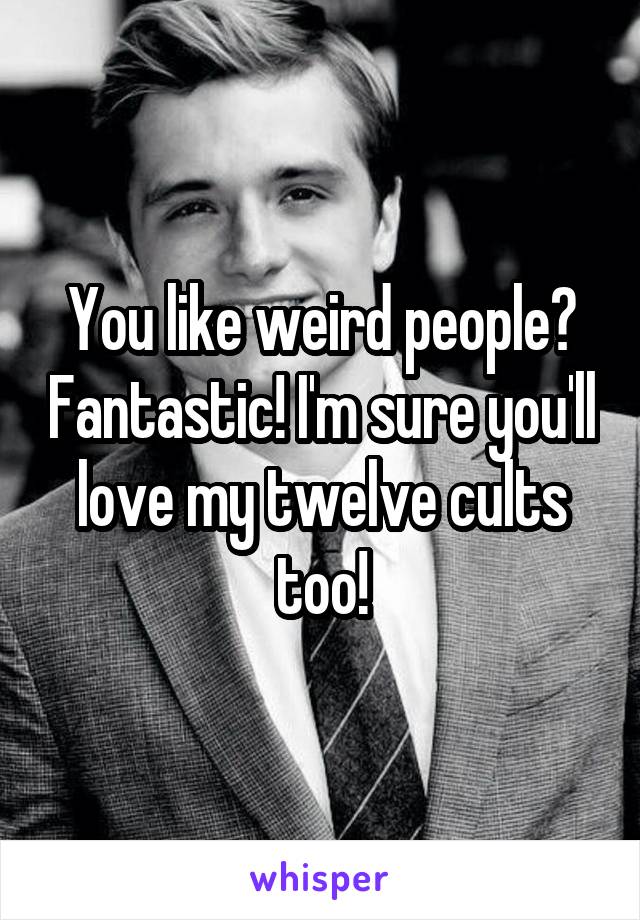 You like weird people? Fantastic! I'm sure you'll love my twelve cults too!