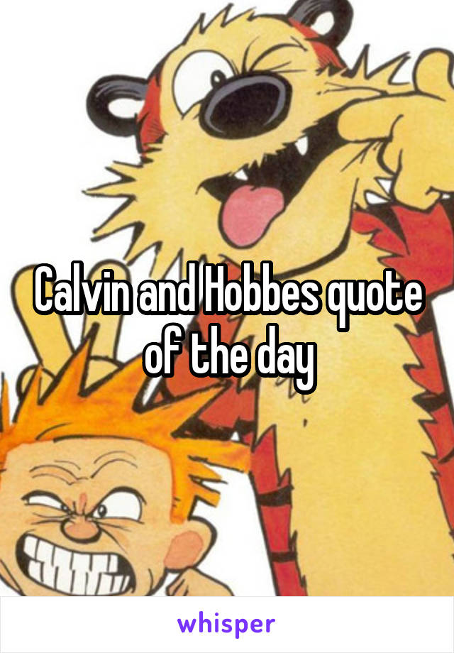 Calvin and Hobbes quote of the day
