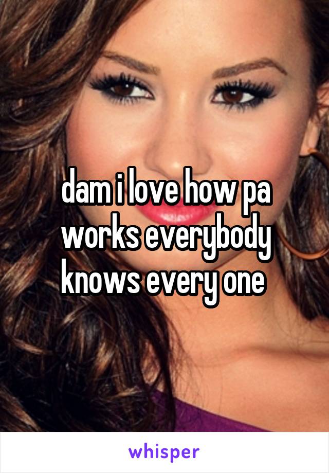 dam i love how pa works everybody knows every one 