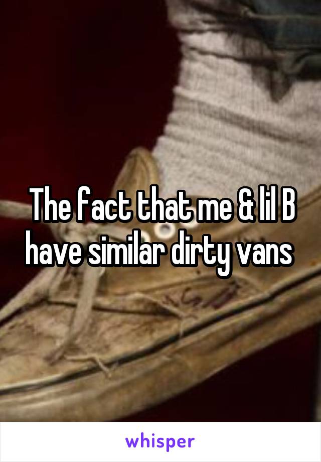 The fact that me & lil B have similar dirty vans 
