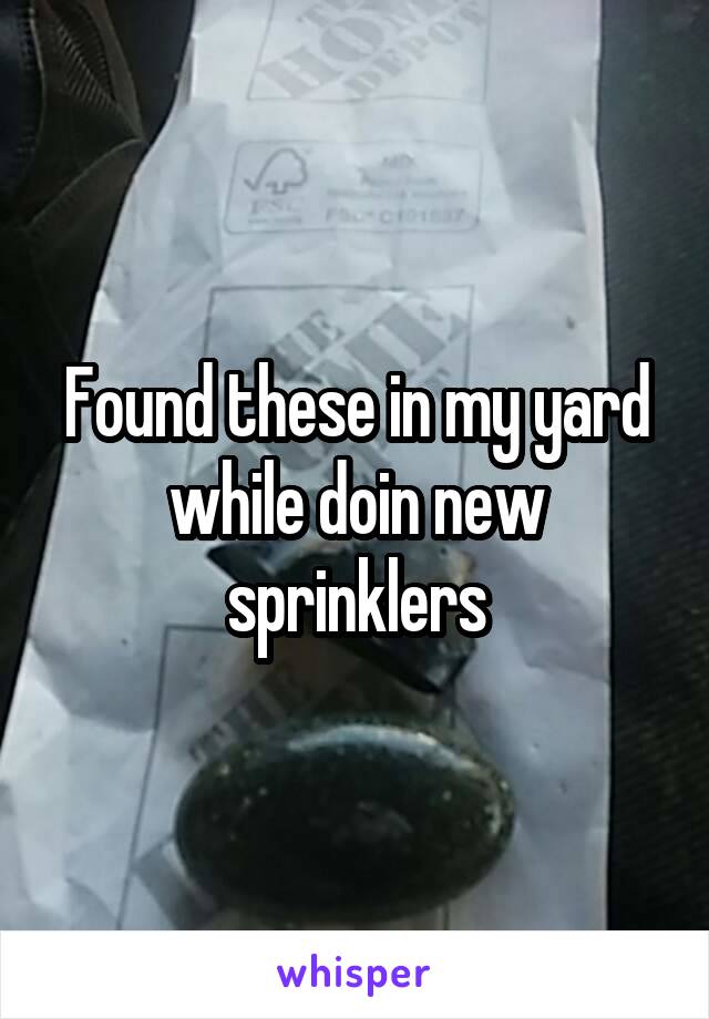 Found these in my yard while doin new sprinklers