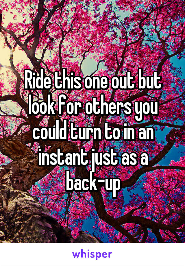 Ride this one out but look for others you could turn to in an instant just as a back-up