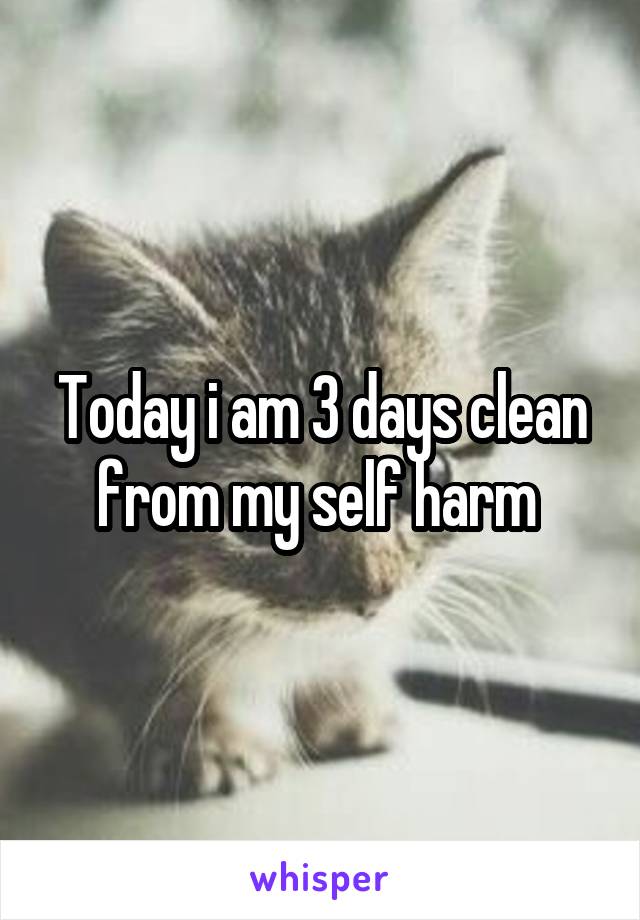Today i am 3 days clean from my self harm 