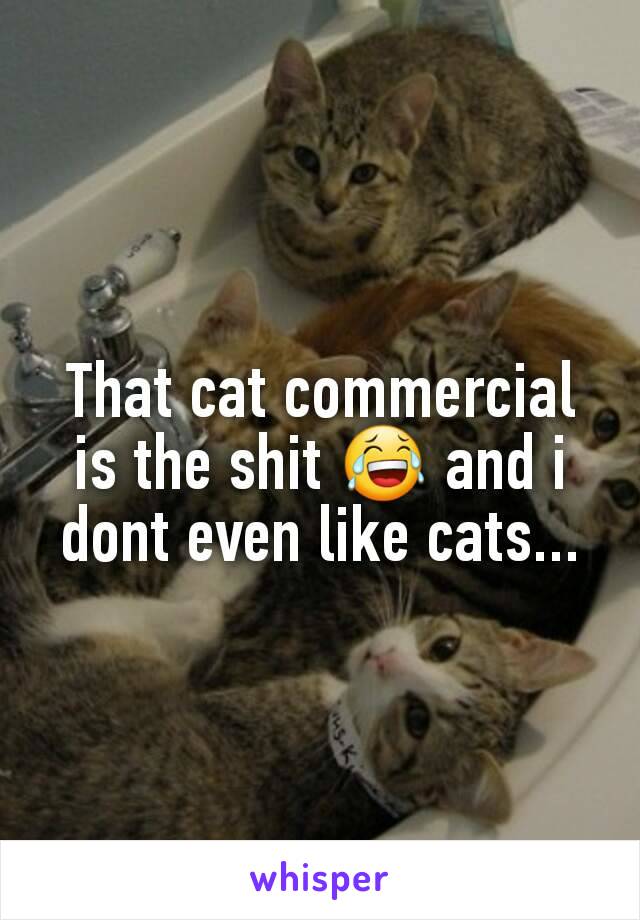That cat commercial is the shit 😂 and i dont even like cats...